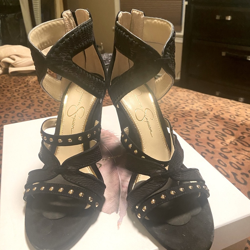 Jessica Simpson Zeniola black suede wedge sandals